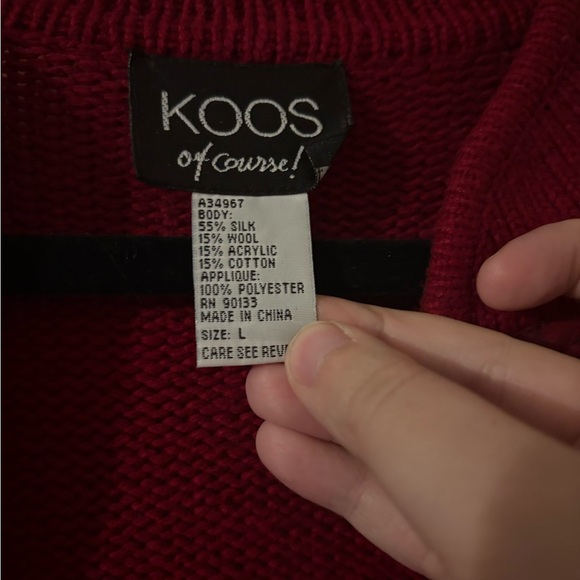 Vintage Red Floral Cardigan - Picture 3 of 6